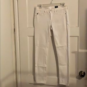 Super skinny white ankle jean by AG